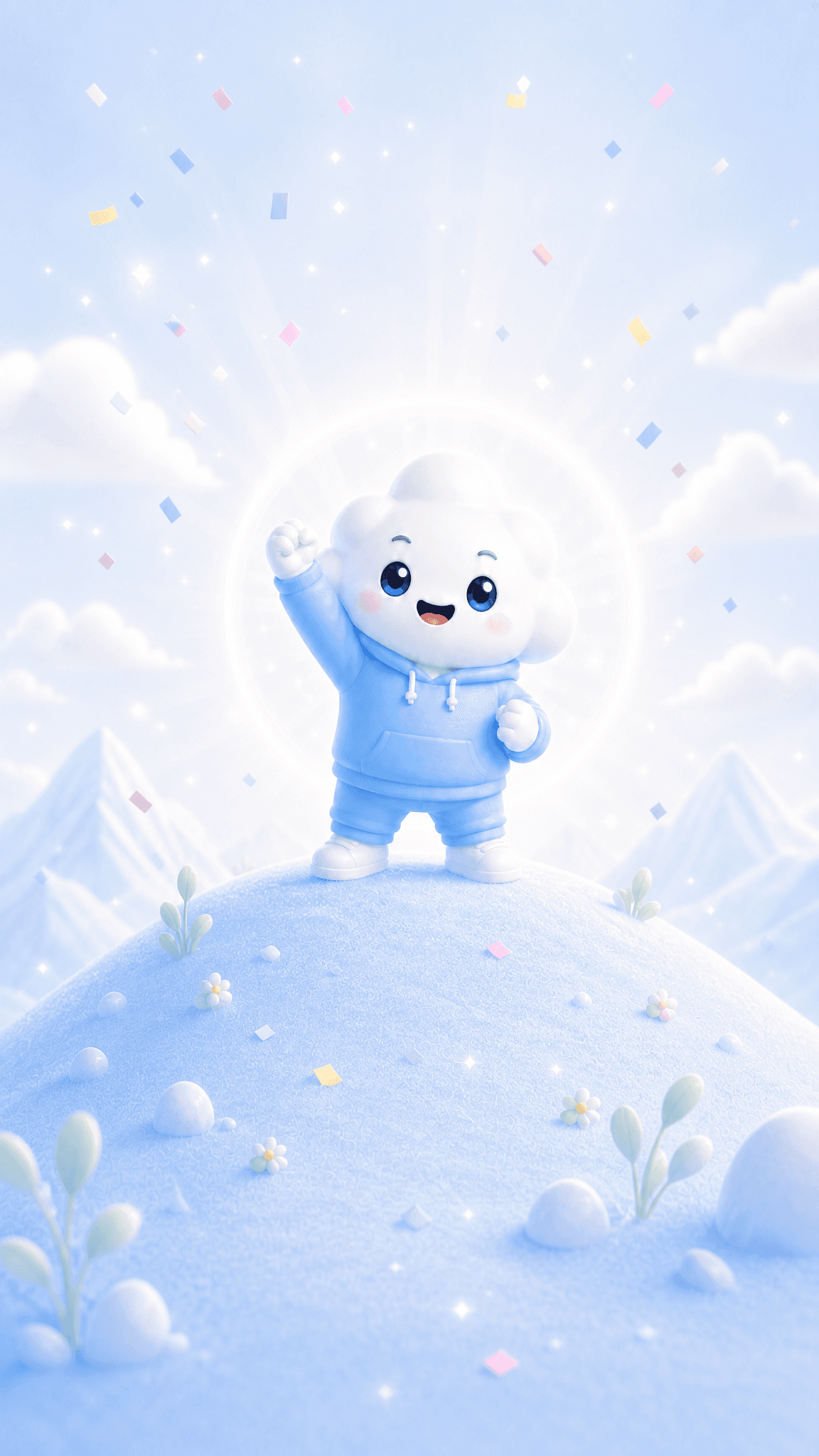 BeQuit mascot at the summit, a quiet celebration