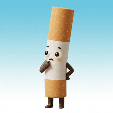 BeQuit mascot thinking