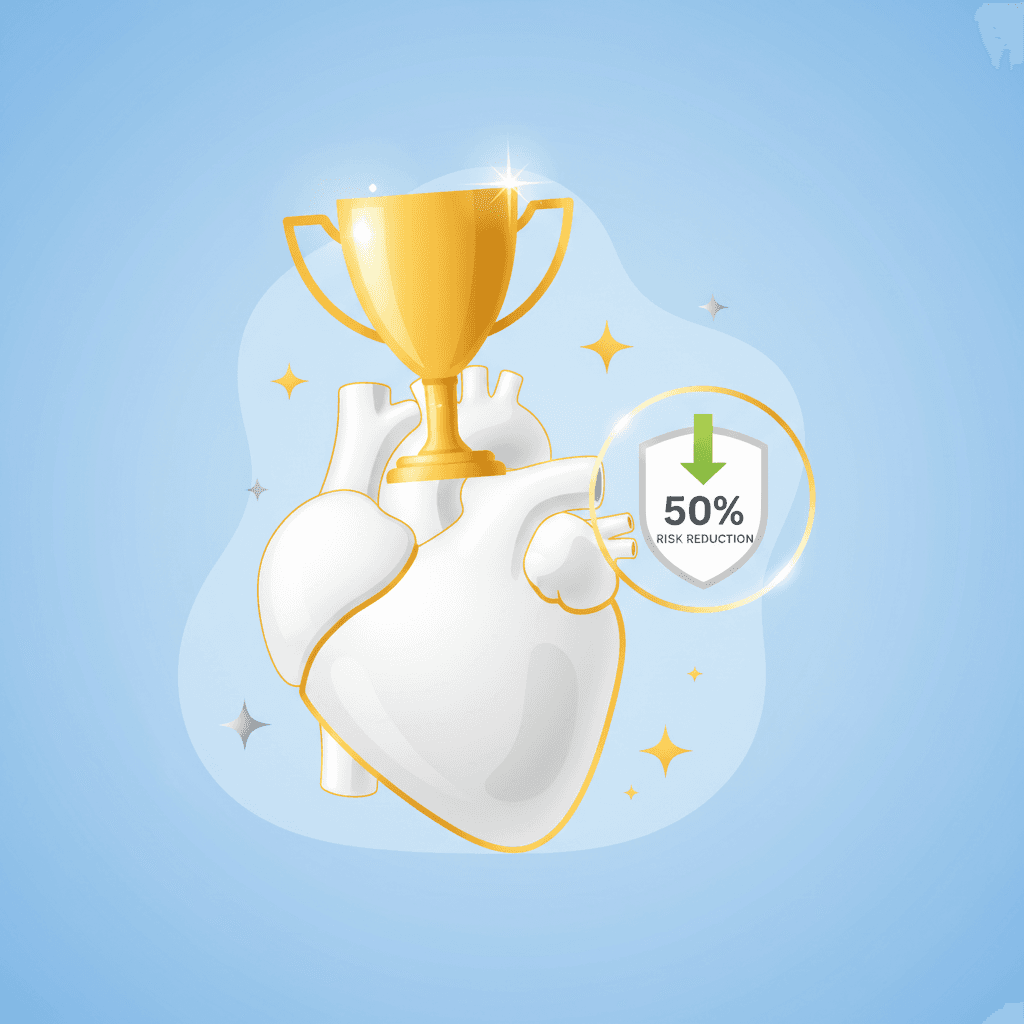 1 year after quitting smoking — Heart Risk Cut in Half